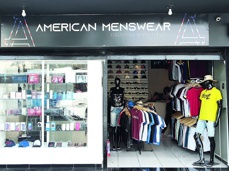 American Menswear onde você encontra roupas masculinas, perfumes importados e eletrônicos em geral